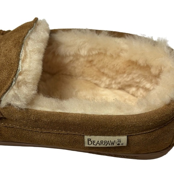 BEARPAW Moc II Wide Hickory Suede Slip On w Sheepskin Lining & Thick Comfy Sole - Picture 7 of 7